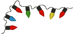 Christmas String of Lights Embroidery Design