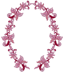 Oval Floral Frame Embroidery Design