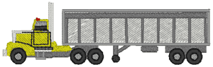 Big Rig Grain Semi Embroidery Design