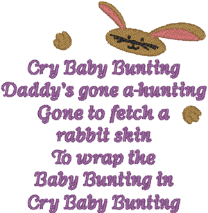 Cry Baby Bunting Embroidery Design