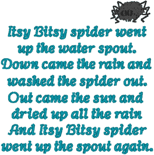 Itsy Bitsy Spider Embroidery Design