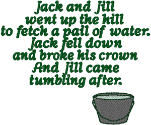 Jack & Jill Embroidery Design
