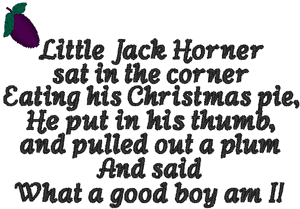 Little Jack Horner Embroidery Design