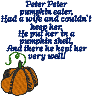 Peter Peter Pumpkin Eater Embroidery Design