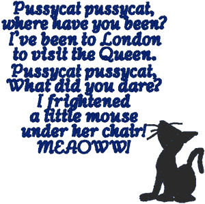 Pussycat Pussycat Embroidery Design