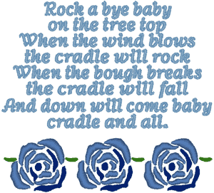 Rock A Bye Baby Embroidery Design