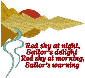 Sailor's Warning Embroidery Design