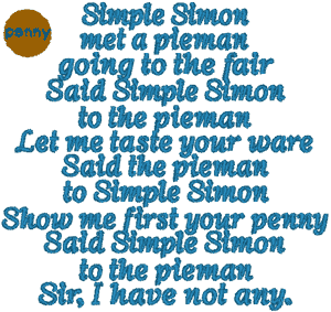 Simple Simon Embroidery Design