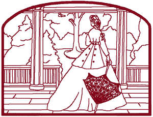 Redwork Miss Camellia Embroidery Design