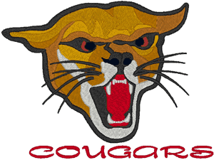 Cougar with Text Embroidery Design