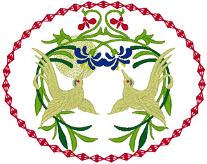 Budapest Folk Art Hummingbirds Embroidery Design