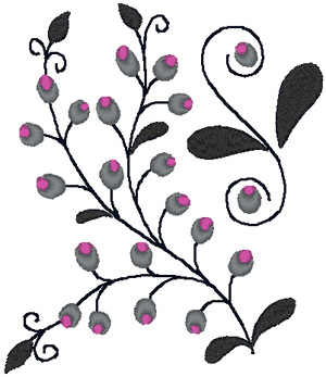 Kalocsa Folk Art Berries Embroidery Design