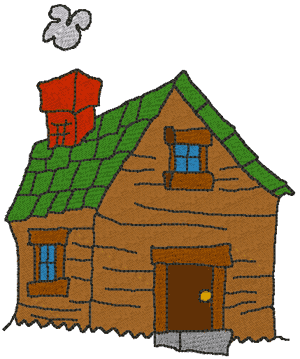 Vacation Cabin Embroidery Design