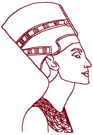 Redwork Nefertiti Embroidery Design