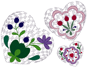 Matyo Harem Hearts Embroidery Design