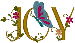 Warm Accents: Joy Embroidery Design