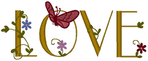 Warm Accents: Love Embroidery Design