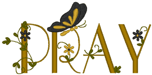 Warm Accents: Pray Embroidery Design