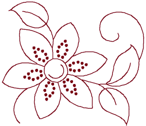 Redwork Single Flower Embroidery Design