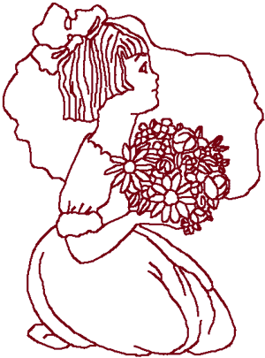 Redwork Victorian Summer Embroidery Design