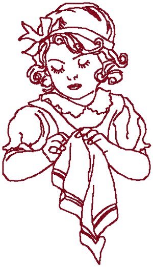 Redwork Daily Chores Embroidery Design