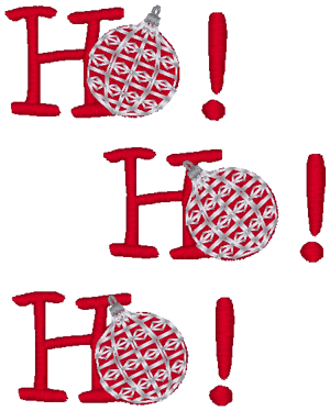 Ho Ho Ho Christmas Ornaments Embroidery Design
