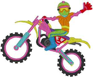 Dirt Biker Embroidery Design