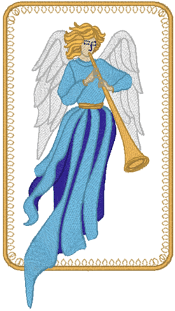 Feast of Trumpets Angel Embroidery Design