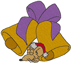 Sleeping Christmas Mouse Embroidery Design