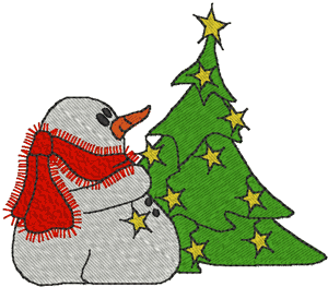 Decorating the Christmas Tree Embroidery Design