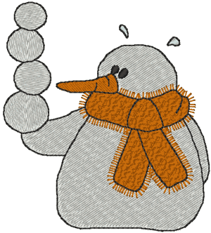 Snowball Juggling Embroidery Design