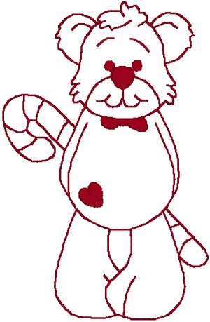 Redwork Peppermint Teddies: Guess Which Hand Embroidery Design