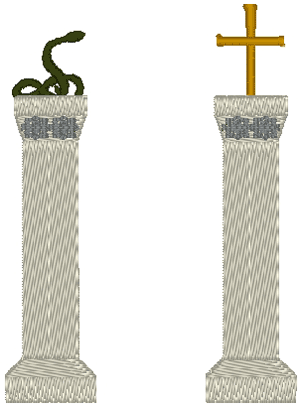 Two Columns of Milan Embroidery Design