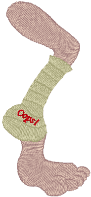 Broken Leg Embroidery Design