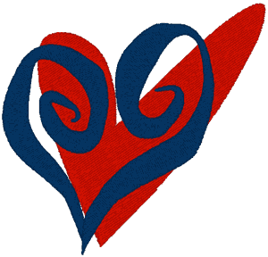 Abstract Hearts Embroidery Design
