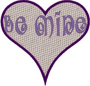 Be Mine Heart Embroidery Design