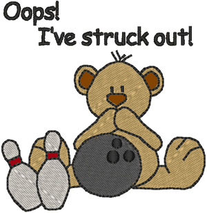 Bowling Bear Embroidery Design