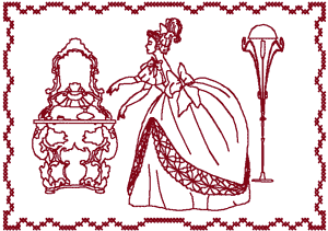 Redwork Hearts of Dixie: Miss Abigail Embroidery Design