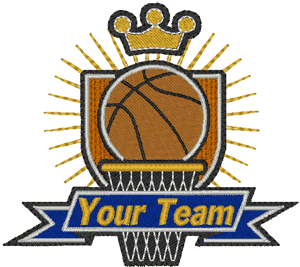 Basketball Emblem 2 Embroidery Design