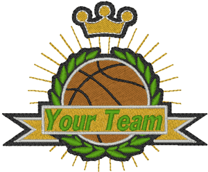 Basketball Emblem 3 Embroidery Design