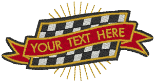 Auto Racing Emblem 2 Embroidery Design