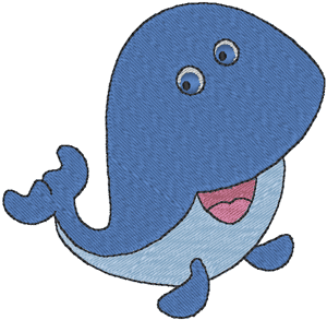 Happy Wilbur the Whale Embroidery Design