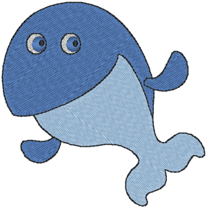 Jolly Wilbur the Whale Embroidery Design