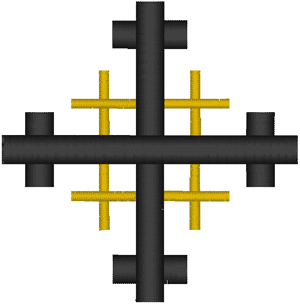 Jerusalem Crosslet Religious Machine Embroidery Design