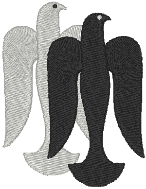 Black & White Doves Embroidery Design