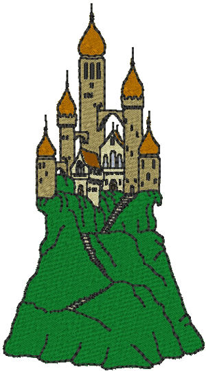 Medieval Castle Embroidery Design