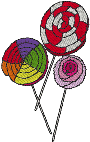 Lollipops Embroidery Design