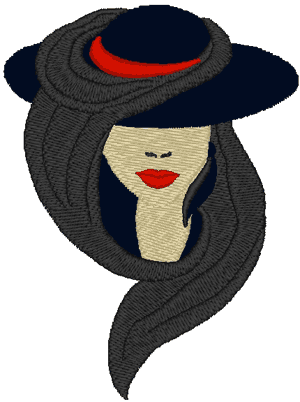 Drama in Black & Red 1 Embroidery Design