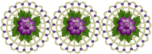 Lattice Flower Border Embroidery Design