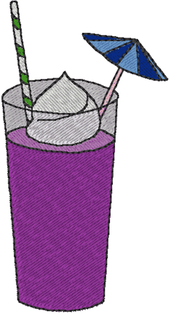 Refreshing Raspberry Party Drink Embroidery Design
